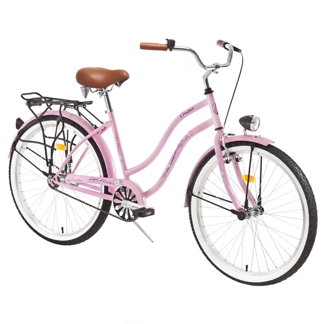 Mestský bicykel DHS Cruiser 2602 - model 2013 - čierna - ružová