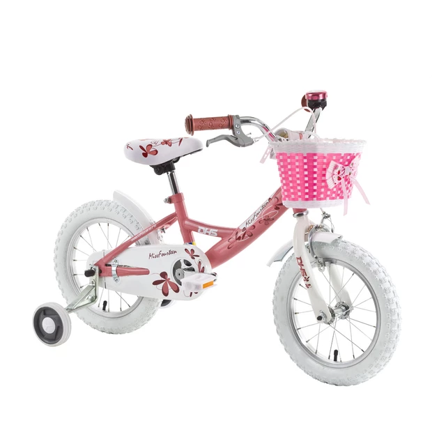 Detský bicykel DHS 1402 Miss Fourteen 14" - model 2014 - biela - ružová