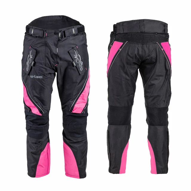 Women’s Moto Pants W-TEC Kaajla - Black-Pink - Black-Pink