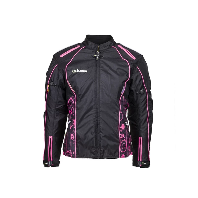 Women’s Moto Jacket W-TEC Calvaria NF-2406 - Black-Pink with Graphics - Black-Pink with Graphics