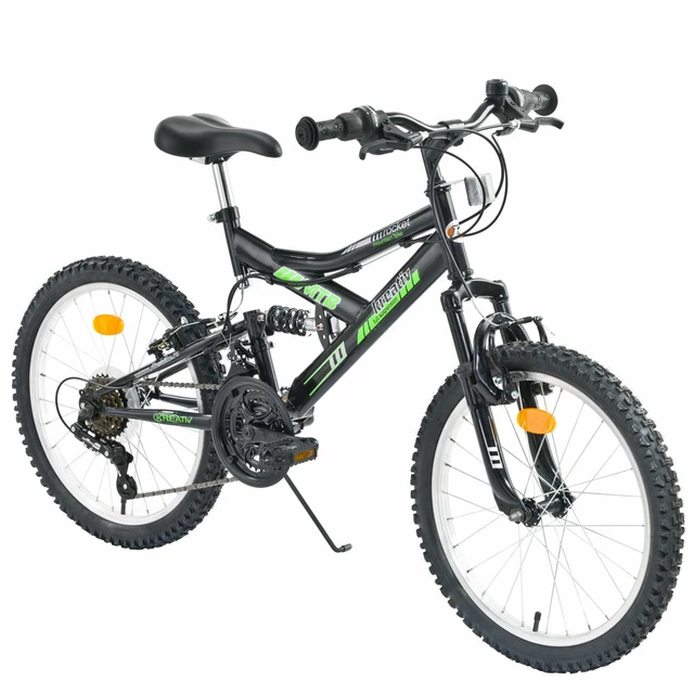 Celoodpružený juniorský bicykel DHS 2441 Rocker - model 2012 - čierno-zelená