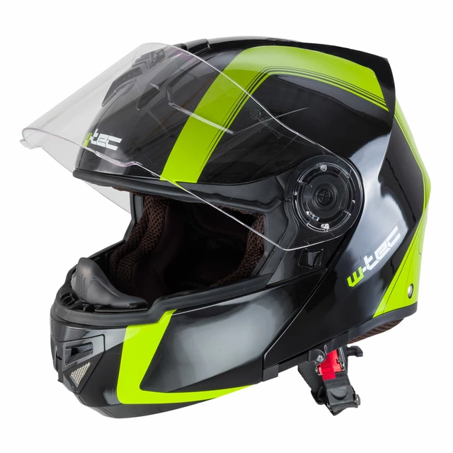 Výklopná moto helma W-TEC Vexamo - černo-zelená