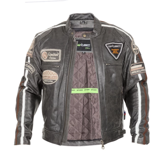 Men's Leather Motorcycle Jacket W-TEC Antique Cracker - S