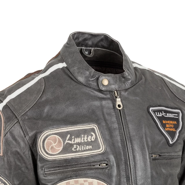 Men's Leather Motorcycle Jacket W-TEC Antique Cracker - 6XL