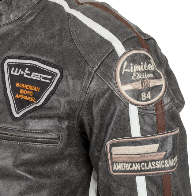 Men's Leather Motorcycle Jacket W-TEC Antique Cracker - XL