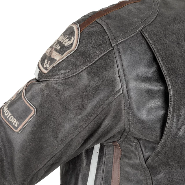 Men's Leather Motorcycle Jacket W-TEC Antique Cracker - M
