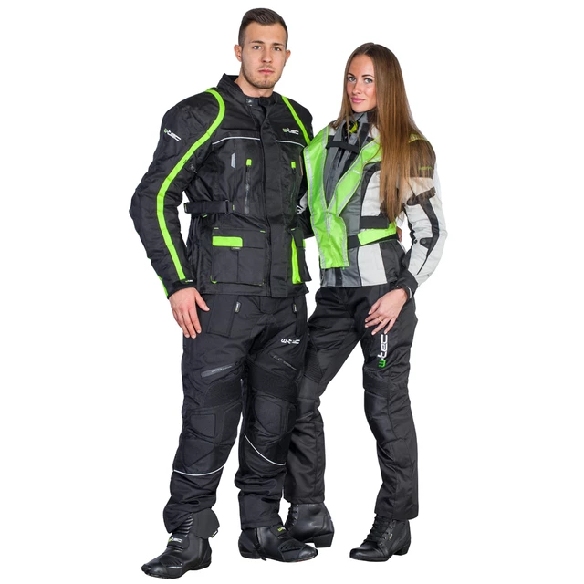 Men’s Long Moto Jacket W-TEC Glomnitz - Black-Green