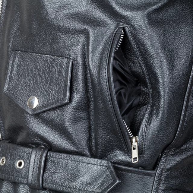 Kožená moto bunda Sodager Live To Ride Jacket - černá