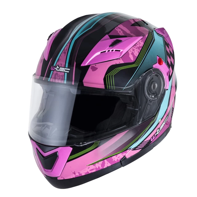 Výklopná moto přilba W-TEC YM-925 Magenta - 2.jakost