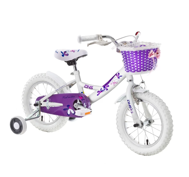 Detský bicykel DHS Miss Fourteen 1404 14" - model 2015 - fialová - biela