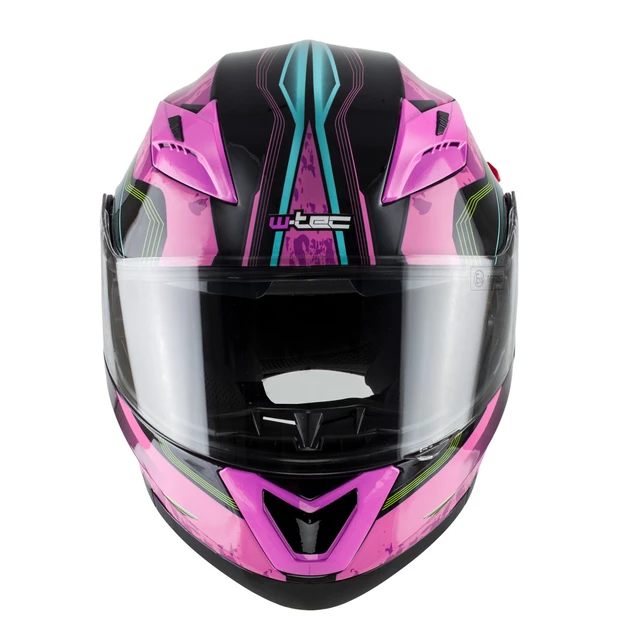 Výklopná moto prilba W-TEC YM-925 Magenta - 2. akosť