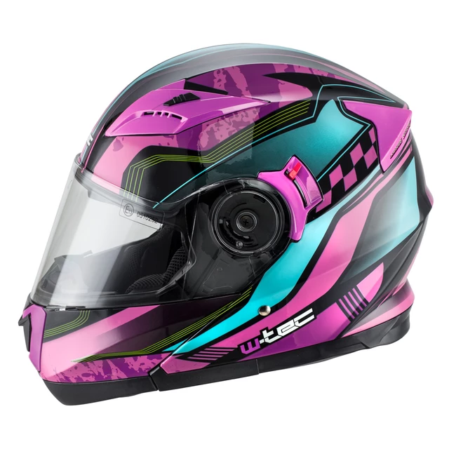 Výklopná moto prilba W-TEC YM-925 Magenta - 2. akosť