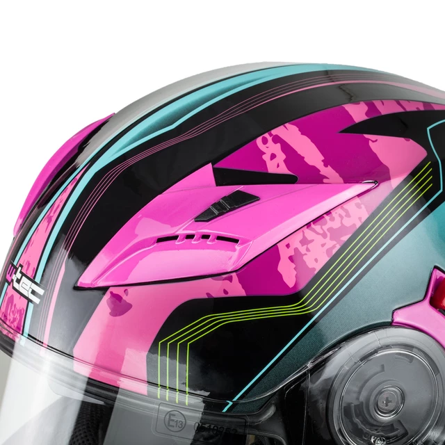 Kask motocyklowy szczękowy z blendą W-TEC YM-925 Magenta