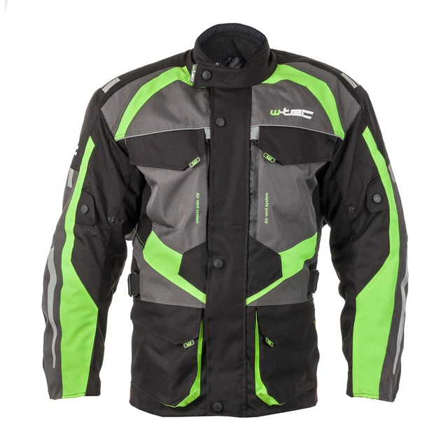 Men’s Moto Jacket W-TEC Burdys GS-1613 - Black-Grey - Black-Grey-Green