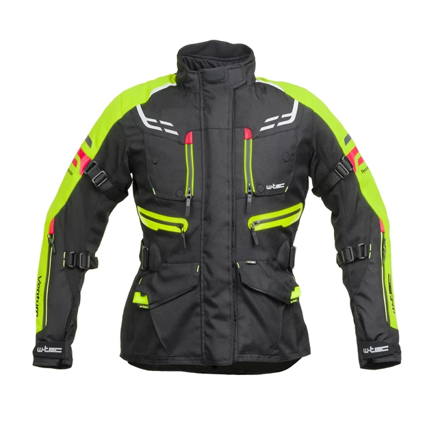 Női motoros kabát W-TEC Ventura Lady - fekete-fluor sárga - fekete-fluor sárga