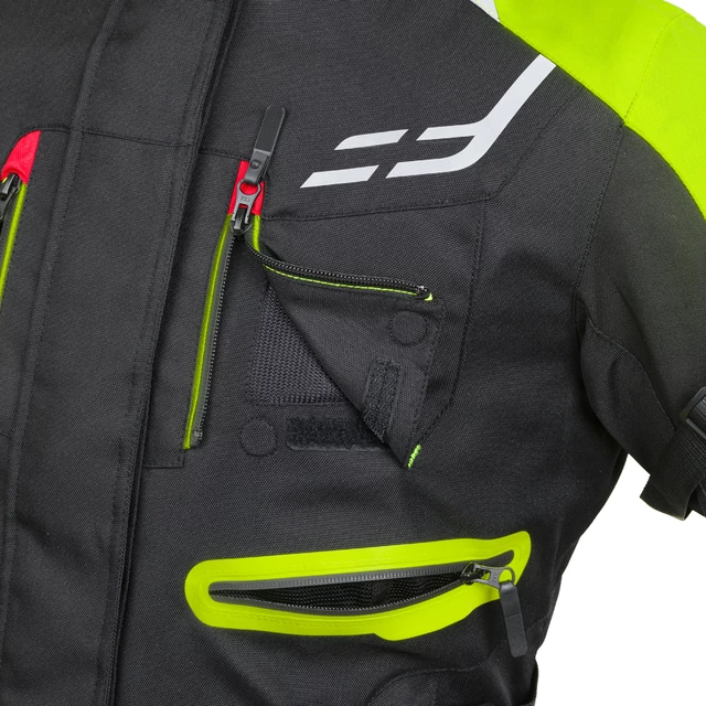 Női motoros kabát W-TEC Ventura Lady - fekete-fluor sárga