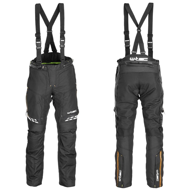 Men’s Motorcycle Pants W-TEC Spirital - Black-Fluo Yellow - Black-Orange