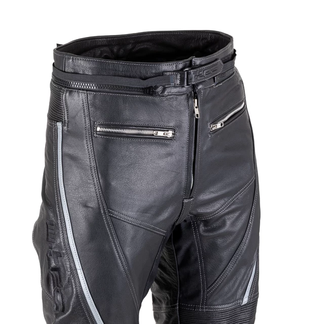 Kožené moto kalhoty W-TEC Vilglen - 2.jakost - černá