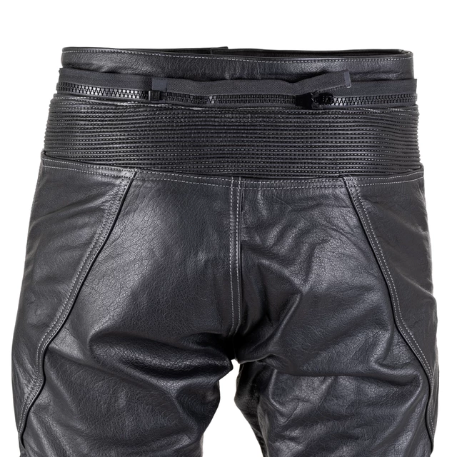 Kožené moto kalhoty W-TEC Vilglen - 2.jakost - černá