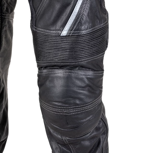 Kožené moto kalhoty W-TEC Vilglen - 2.jakost - černá