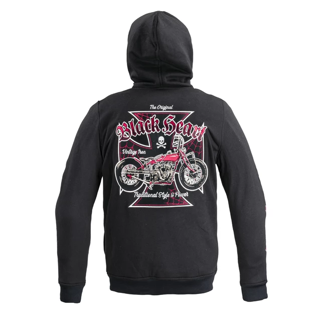 Bluza motocyklowa męska z kapturem W-TEC Black Heart Vintage Iron Hoodie