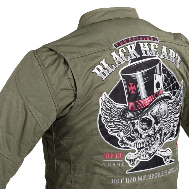 Férfi Aramid-szálas motoros kabát W-TEC Black Heart Hat Skull Jacket - Khaki, 4XL