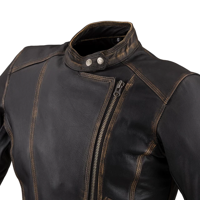 Women’s Leather Motorcycle Jacket W-TEC Black Heart Lizza - Vintage Brown