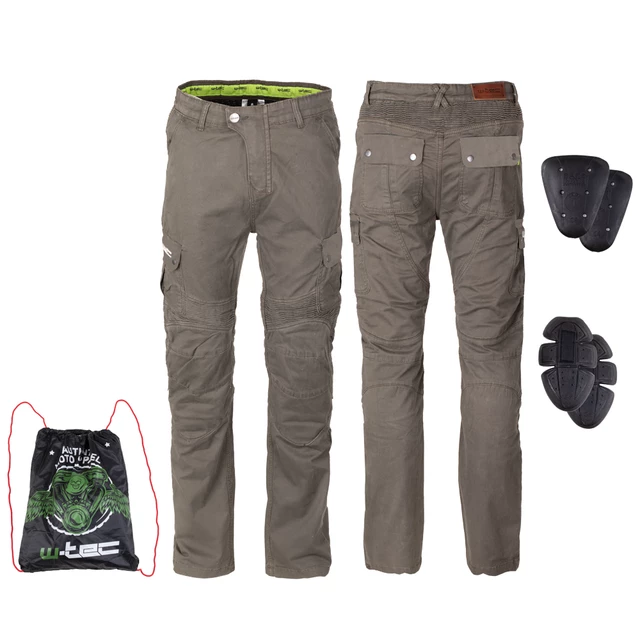 Men’s Motorcycle Pants W-TEC Shoota - Olive Green, 4XL - Olive Green