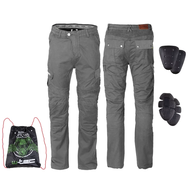 Men’s Motorcycle Pants W-TEC Shoota - Olive Green, XL - Dark Grey