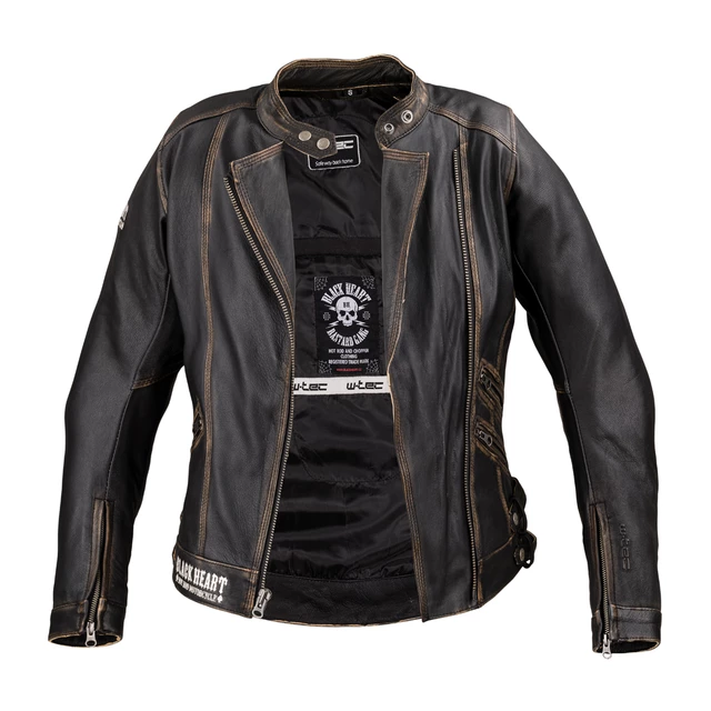 Women’s Leather Motorcycle Jacket W-TEC Black Heart Lizza - Vintage Brown