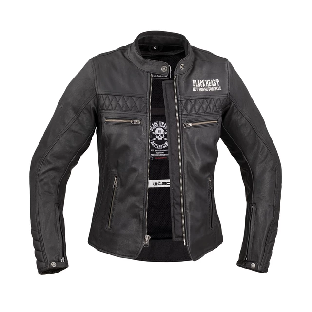 Dámská kožená moto bunda W-TEC Black Heart Raptura - černá