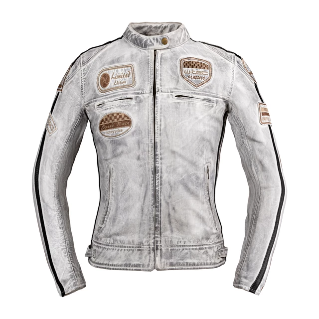 Női bőr motoros kabát W-TEC Sheawen Lady White New - fehér