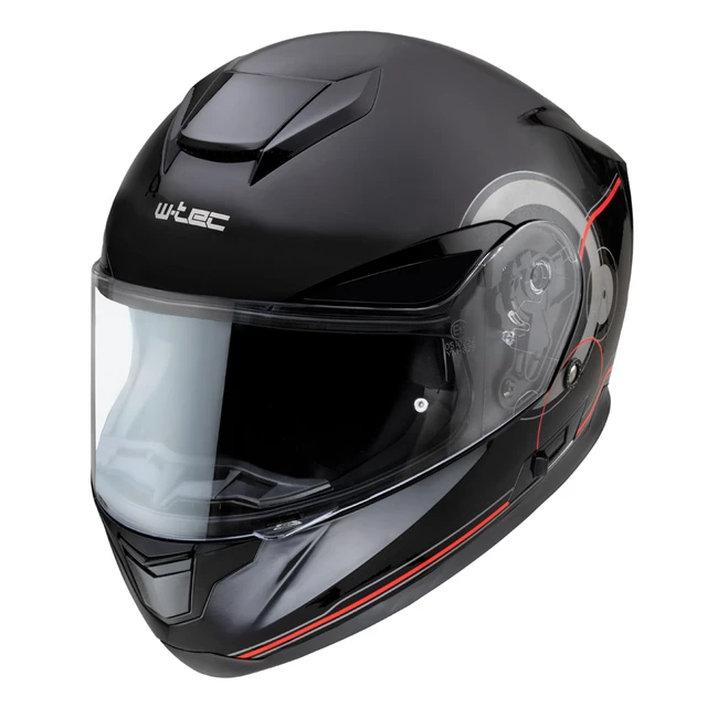 Kask motocyklowy zamknięty z blendą W-TEC Yorkroad Fusion - Czarny Szary Czerwony Błyszczący