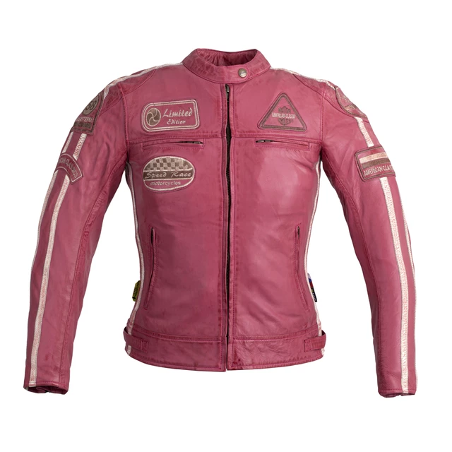 Women’s Leather Motorcycle Jacket W-TEC Sheawen Lady Pink - S - Pink