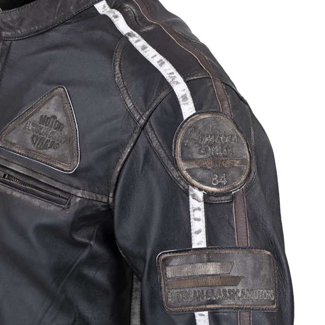 W-TEC Sheawen Vintage Herren Leder Motorradjacke - schwarz