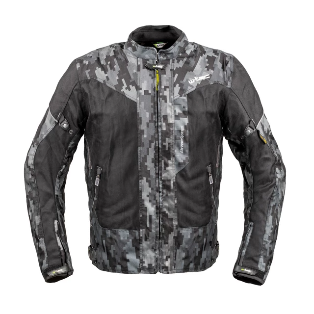 W-TEC Jared Herren Sommer Moto Jacke - Black-Grey Digi-Camo