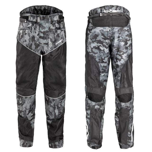 Men’s Summer Motorcycle Pants W-TEC Jori - Black-Grey Digi-Camo - Black-Grey Digi-Camo