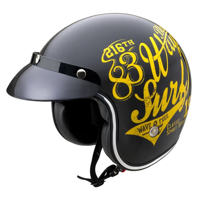 Moto přilba W-TEC Café Racer - 3Ways Surf Yellow