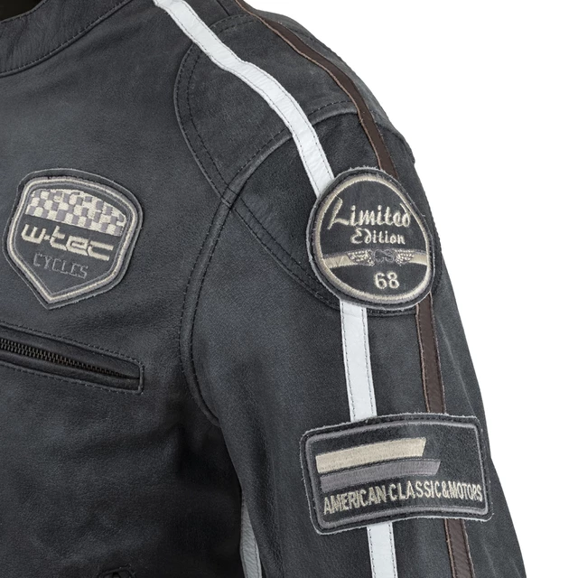 Męska skórzana kurtka motocyklowa W-TEC Dark Vintage