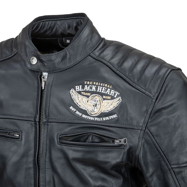 Męska skórzana kurtka motocyklowa W-TEC Black Heart Wings Leather Jacket