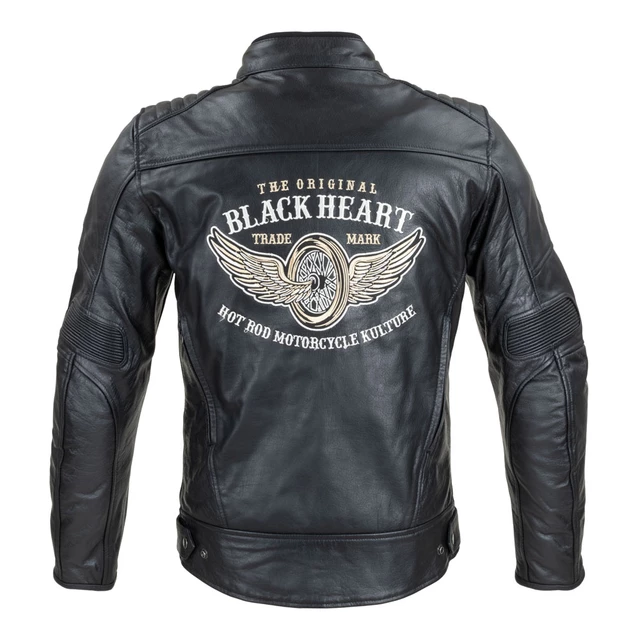 Pánská kožená bunda W-TEC Black Heart Wings Leather Jacket