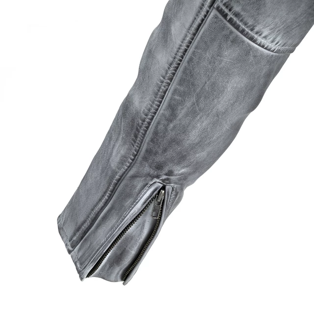 Pánska kožená moto bunda W-TEC Sheawen Waxed Grey - 5XL