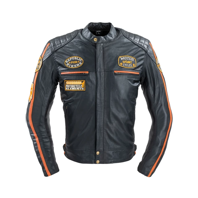 Pánská kožená moto bunda W-TEC Sheawen Classic - černá, 4XL - černá