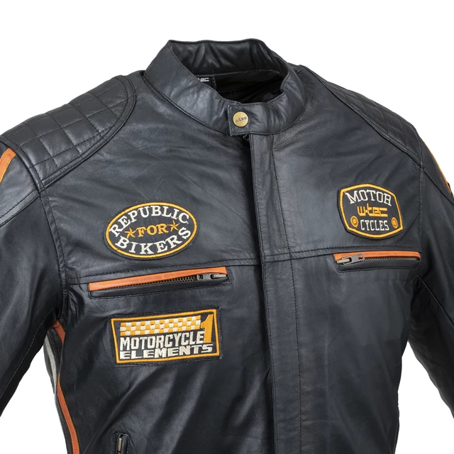 Pánská kožená moto bunda W-TEC Sheawen Classic - černá