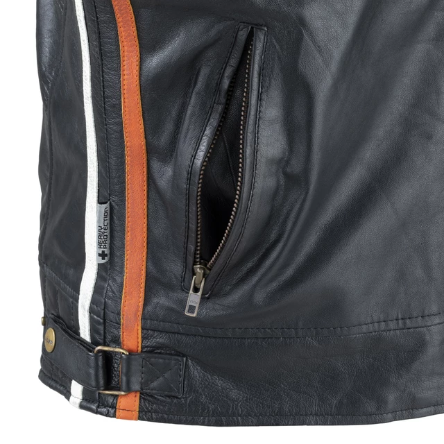 Pánská kožená moto bunda W-TEC Sheawen Classic - černá