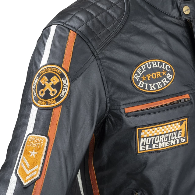 Pánská kožená moto bunda W-TEC Sheawen Classic - černá, 4XL