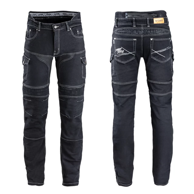 Pánske moto jeansy W-TEC Aredator EVO - 2. akosť - čierna
