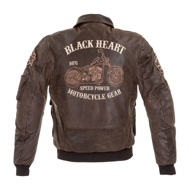 Pánska kožená bunda W-TEC Black Heart Bomber - vintage hnedá