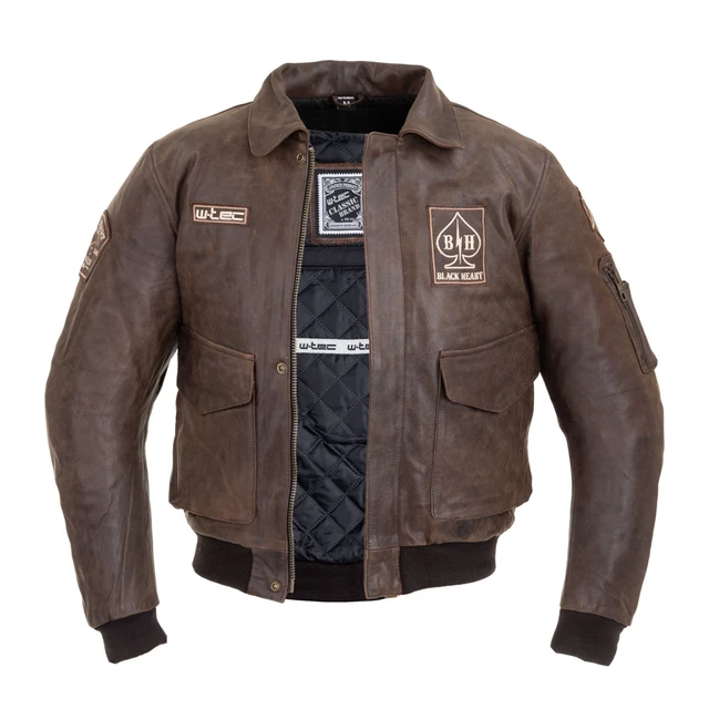 Men’s Leather Jacket W-TEC Black Heart Bomber - Vintage Brown