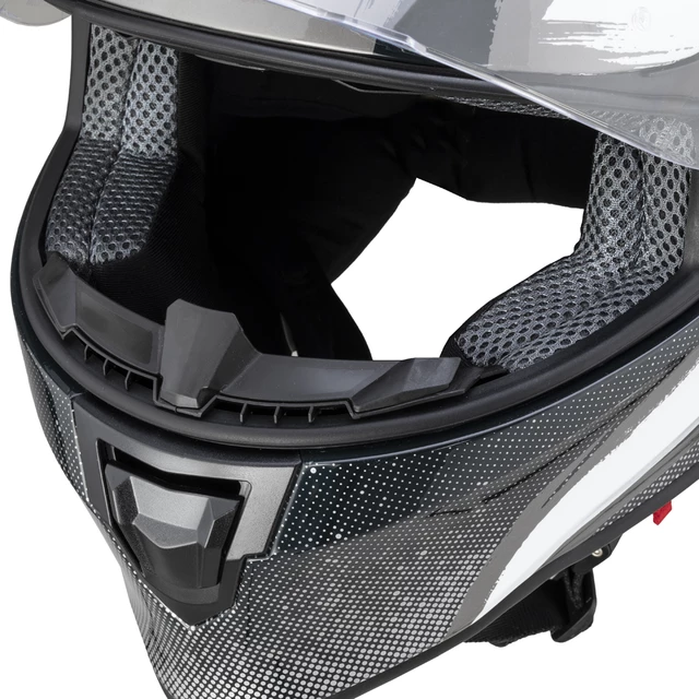 Motorcycle Helmet W-TEC Integra Graphic - Black-White